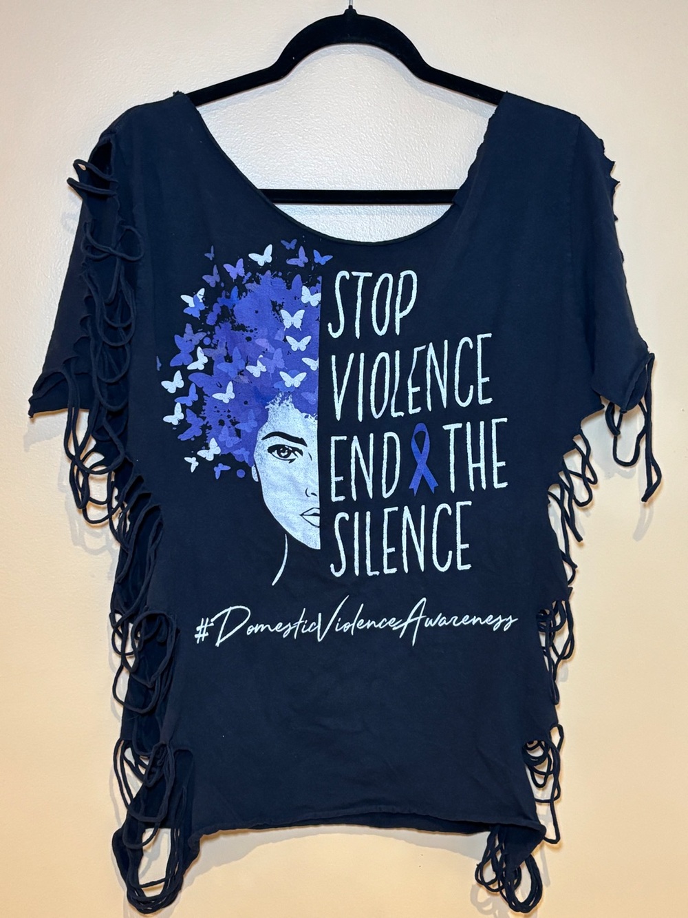 Stop Violence End The Silence Women's Navy Awareness Tee